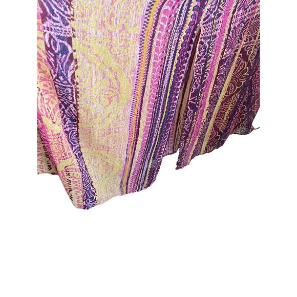 Xhilaration Women Boho Maxi Sundress Dress L Vibrant Smock Back Festival Beachy - Picture 6 of 14